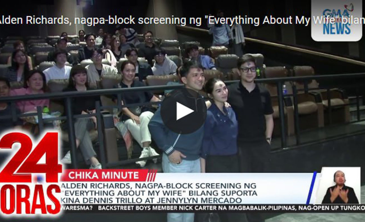 Alden Richards holds block screening for Dennis Trillo, Jennylyn Mercado’s new movie ‘Everything About My Wife’