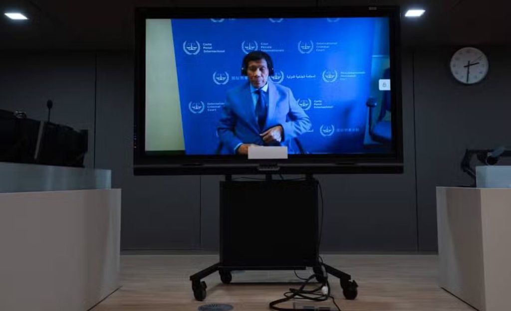 Rodrigo Duterte appears at ICC aide claims abduction