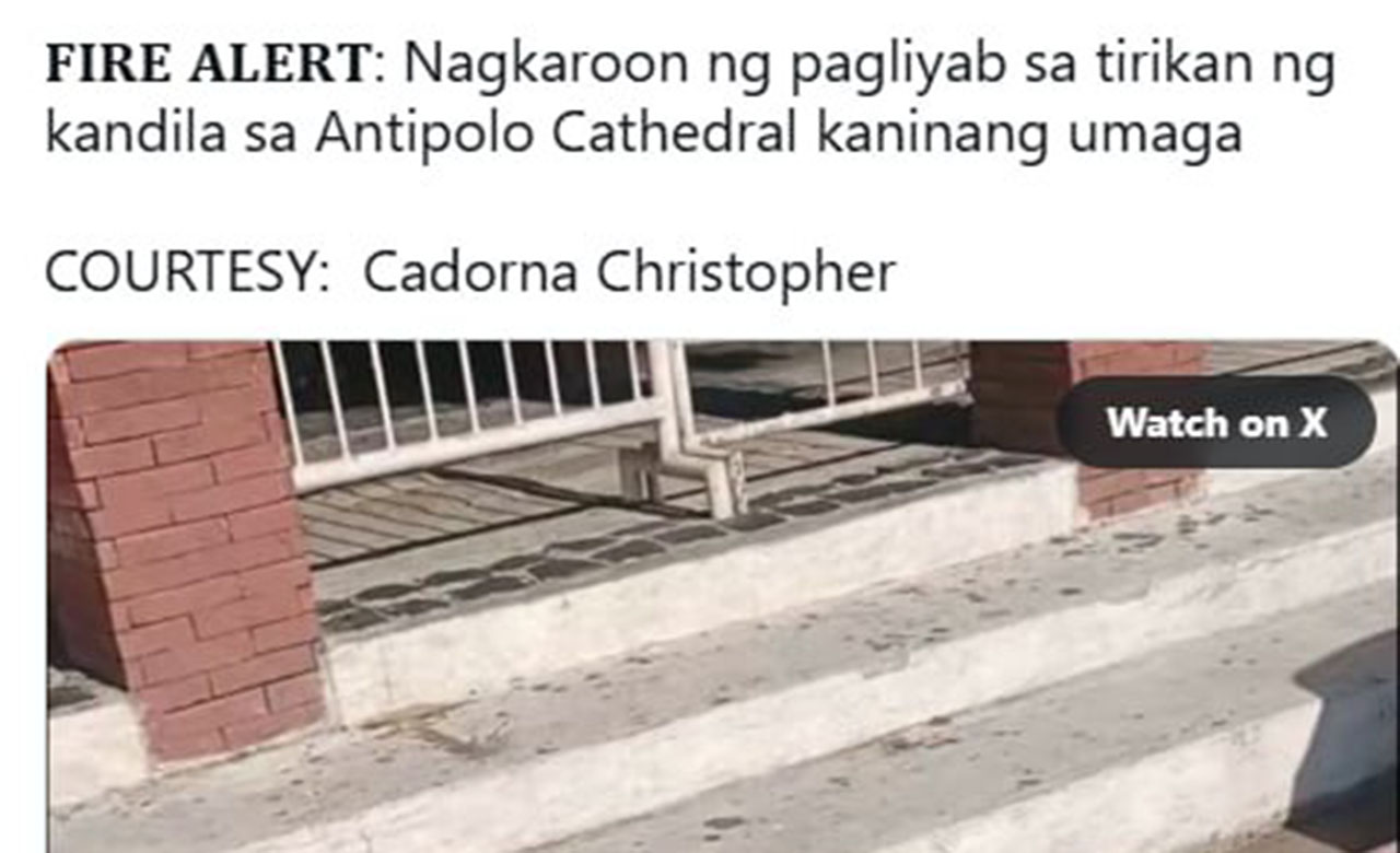 Antipolo Cathedral’s candle station catches fire on Black Saturday