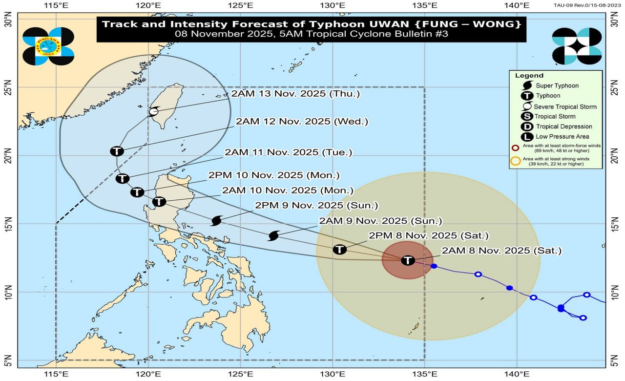 LIVE UPDATES: Typhoon Uwan (Nov. 8, 2025) ⛈