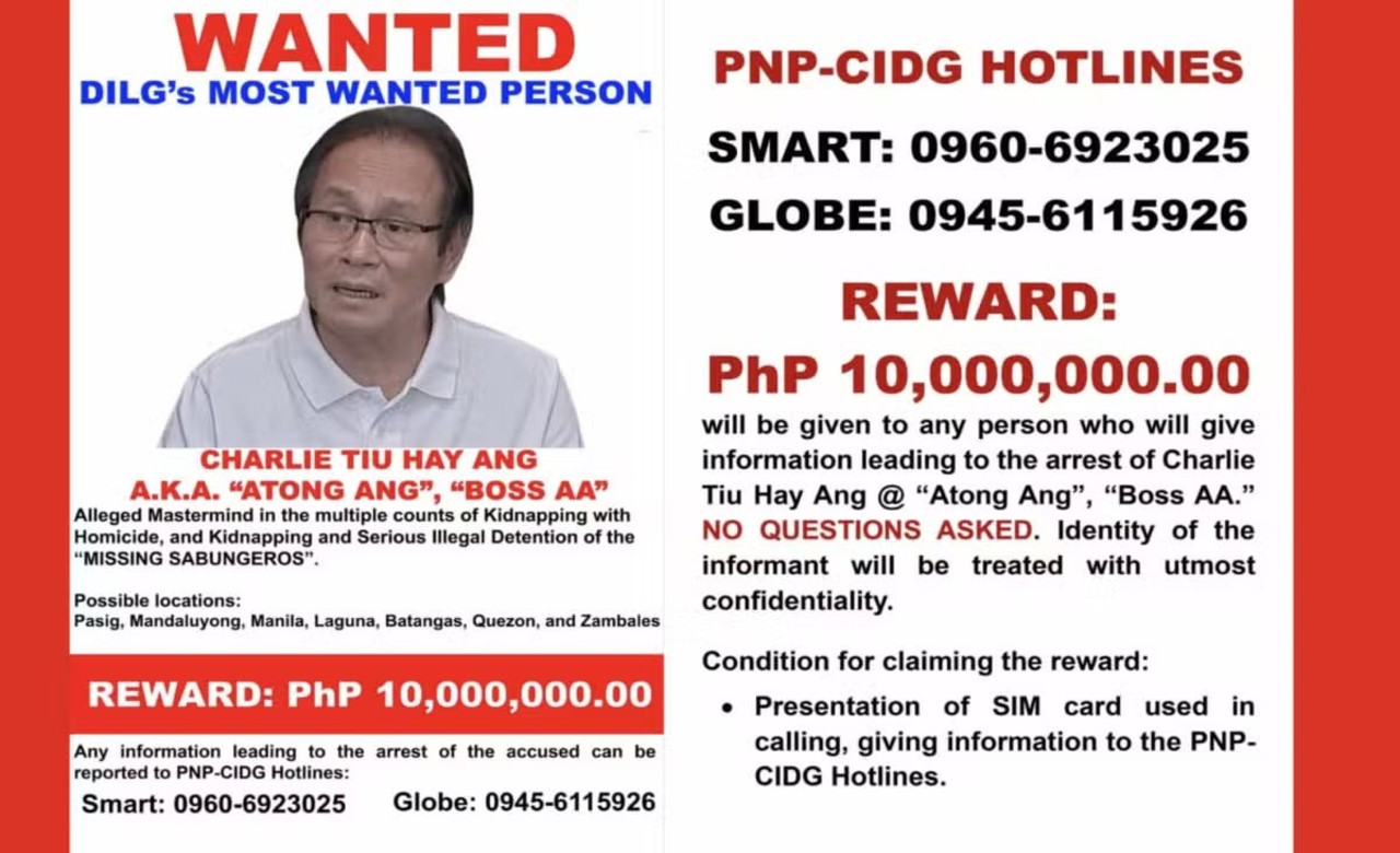 Atong Ang manhunt: hotlines get info from 17 tipsters – CIDG