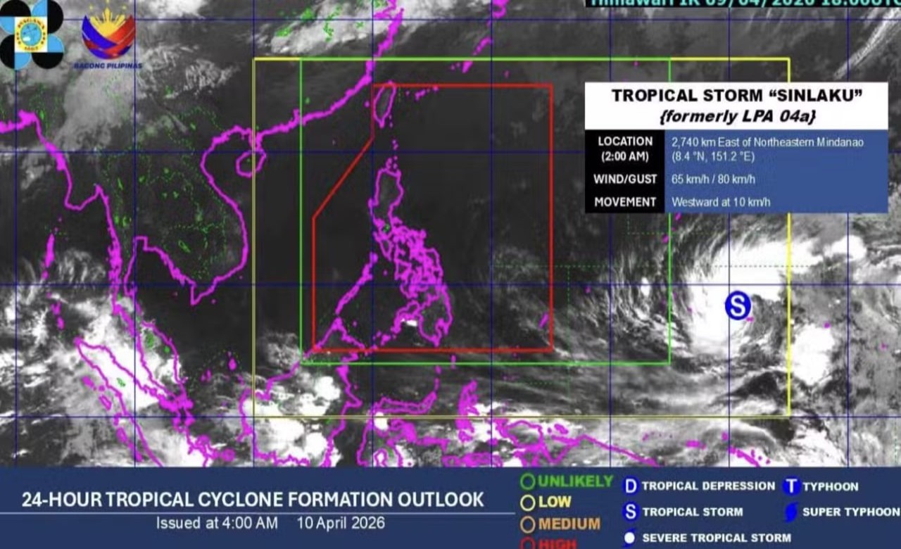 TS Sinlaku intensifies outside PAR as hot, humid weather persists Friday – Pagasa