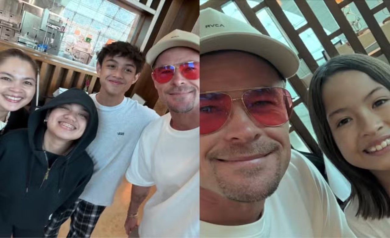 LOOK: Judy Ann Santos, kids meet Chris Hemsworth
