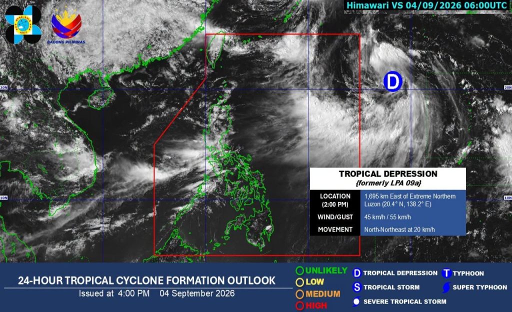 Tropical Depression outside PAR 2026 09 04 20 18 32
